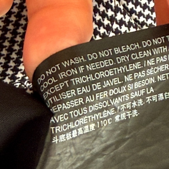 Theory Slim Kick Black/White Houndstooth Pants Size 10 - Picture 15 of 15